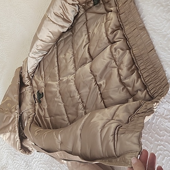 Ralph Lauren Gold Puffer Jacket Hooded size Large - Picture 6 of 7